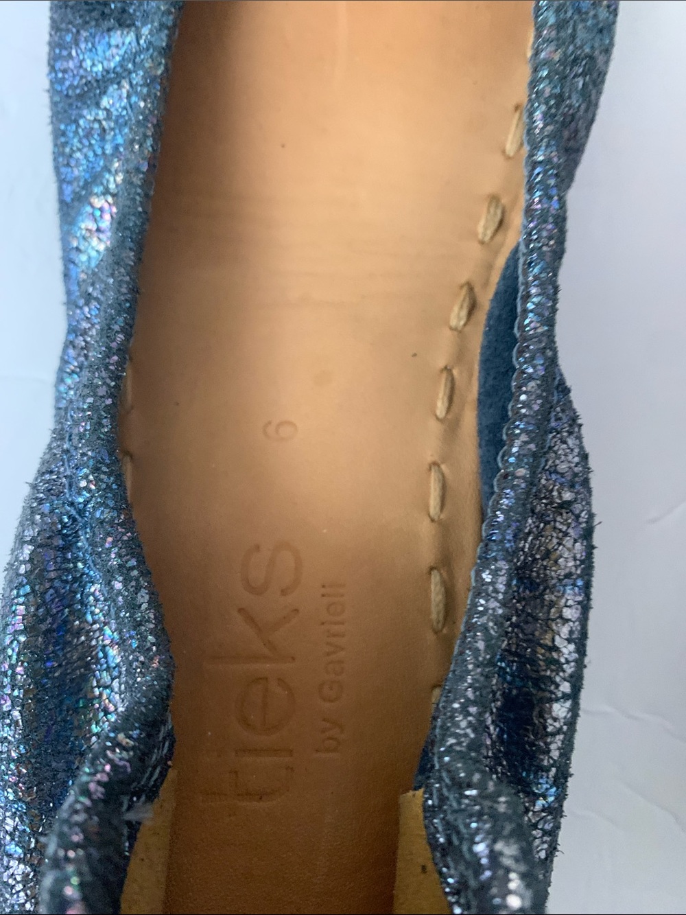 Tieks Women's Iridescent blue Glitter Ballet Flats - Picture 7 of 7